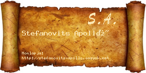 Stefanovits Apolló névjegykártya